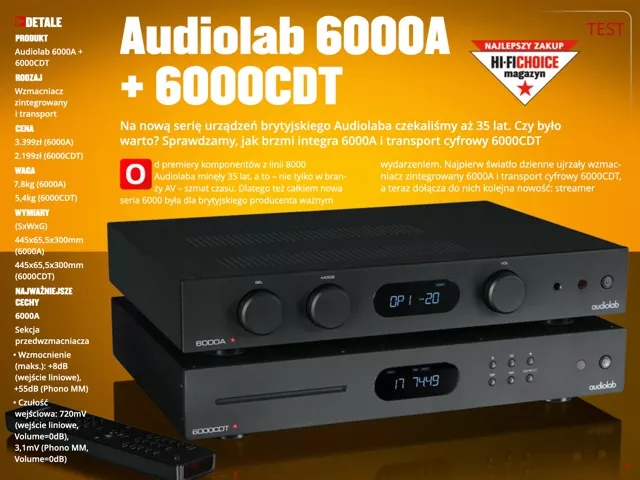 Recenzja zestawu Audiolab 6000A / 6000CDT